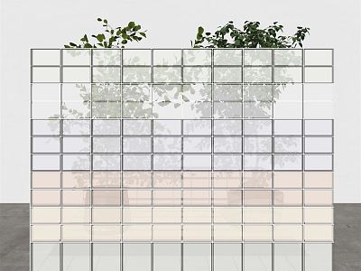 Modern glass brick glass brick partition model