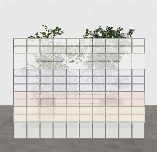 Modern glass brick glass brick partition 3d model