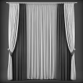 Modern Striped Curtains in Gray and White with Elegant Tiebacks and Soft Drapes