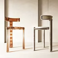 Modern Transparent Copper And Gray Single Chairs With Minimalist Design In Interior