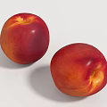 Ripe Red And Orange Peaches On White Background With Smooth Juicy Skin