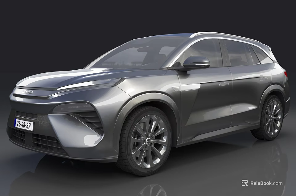 Silver Modern SUV With Sleek Body Design Stylish Front Fascia And Alloy Wheels 3d model 