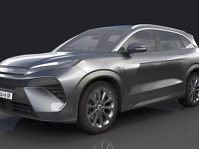 Silver Modern SUV With Sleek Body Design Stylish Front Fascia And Alloy Wheels 3d model