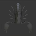 Light Gray Scorpion 3D Model with Curved Tail and Large Pincers on Smooth Surface 3d model