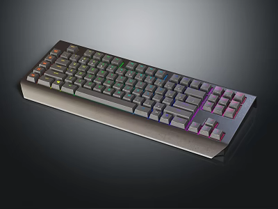 RGB Backlit Mechanical Keyboard With Full Size Layout And Aluminum Frame 3d model