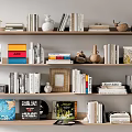 Book Combination Wall Hanging Bookshelf Book Ornaments 3d model