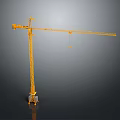 Yellow Tower Crane With Extended Boom And Stable Base For Construction Projects 3d model