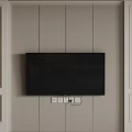 Modern Light Gray TV Background Wall With Fabric Panels And Wall Sconces Design