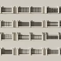 Various Decorative Iron Railings With Different Design Styles For Home Exterior 3d model