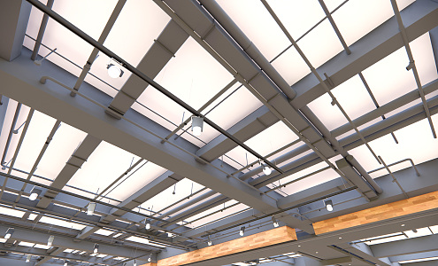 Industrial LOFT Ceiling Air Conditioning Duct Ceiling 3d model