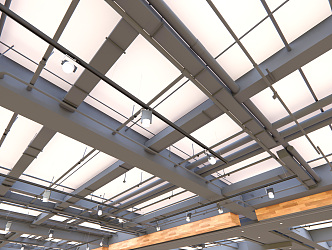 Industrial LOFT Ceiling Air Conditioning Duct Ceiling 3d model