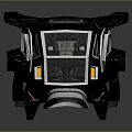 Black Sleek Spacecraft With Blue Cockpit And Light Details For Cosmic Exploration