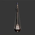 Wooden Sailboat Model With White Sails And Blue Flag On Dark Background