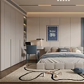 Modern Kids Room Interior Design With Cozy Bed Desk Rug Toys And Dream Big Poster
