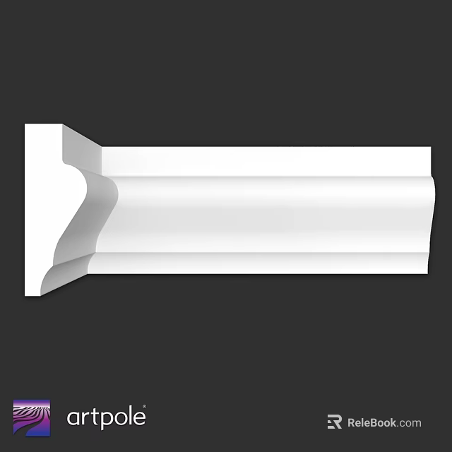 Elegant White Decorative Architectural Interior Molding Component With Curved Design 3d model 