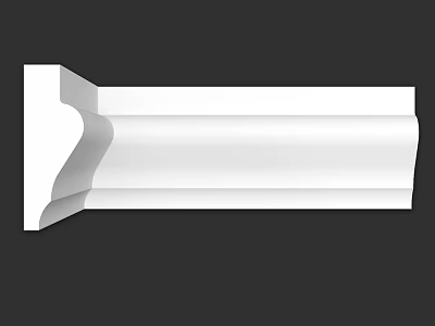 Elegant White Decorative Architectural Interior Molding Component With Curved Design 3d model