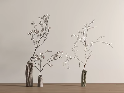Quiet Wind Vase Flower Art 3d model