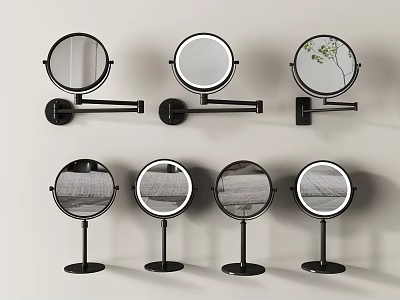 Mirror Makeup Mirror Dressing Mirror Bathroom Mirror Round Mirror Bathroom Mirror 3d model