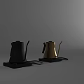 Modern Electric Kettles in Gold and Black with Base and Power Cord for Daily Use Design
