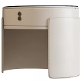 Elegant Modern Nightstand With Leather Panel And Curved Wooden Frame Design