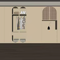 Modern Luxury White Built-in Wardrobe with Glass Doors Drawers Display Shelves and Wooden Floor