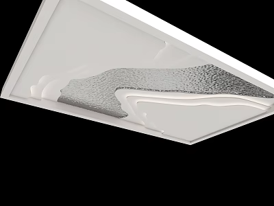Sleek Modern Ceiling Design With Textured Inlay And Smooth Surfaces 3d model