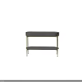 Modern Black Console Table With Gold Metal Frame And Double Tier Design 3d model