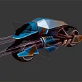 Futuristic Motorcycle Design With Geometric Shapes Sleek Blue Black Accents And Large Wheels