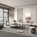 Modern Living Room Sofa Coffee Table Combination Multiplayer Sofa 3d model