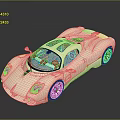 Golden Luxury Sports Car With Sleek Body Transparent Roof And Alloy Wheels