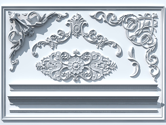 European-style carved plaster 3d model