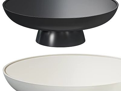 Stylish Black And White Bowls For Modern Dining Table Decoration 3d model