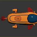 Futuristic Orange Aircraft Design With Blue Cockpit Red Tail Wings And Glowing Stripes