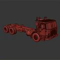 Utility Truck Chassis Design With Multiple Wheels And Cab Structure 3d model