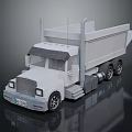 Gray Dump Truck 3D Model with Cab Dump Bed and Black Wheels 3d model
