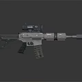 Modern Tactical Rifle With Scope Suppressor Metal Components And Ergonomic Design 3d model
