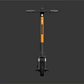 Modern Electric Scooter With Gray Frame Yellow Accents And Black Wheels