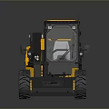 Yellow Black Industrial Skid Steer Loader With Front Forks And Large Tires