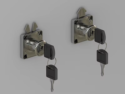 Modern Chrome Shower Head With Key Lock Design And Durable Metal Construction 3d model