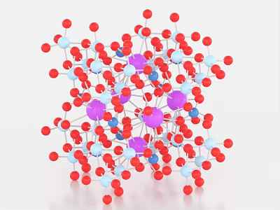 3D Colorful Molecular Structure Model With Spheres And Connecting Lines 3d model