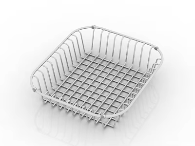 Stainless Steel Square Dish Drying Rack For Kitchen Utensil Grid Design 3d model