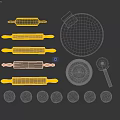 Baking Tools with Wooden Rolling Pins Flour Dough Sieve and Small Dough Balls