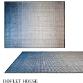 Stylish Square Rug With Grid Pattern And Blue Gray Gradient For Home Decor
