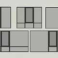 modern windows floor-to-ceiling windows sliding windows casement windows bay window system windows window frames 3d model