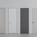 Modern Simple Hinged Doors In Different Colors With Flush Design For Interior Spaces 3d model