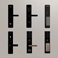 Modern Smart Door Locks With Keypad Handles And Security Features 3d model