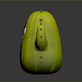 Green Cartoon Cactus Character With Cute Expression Big Eyes Open Mouth And Blush Cheeks