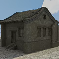 Ancient Traditional Architecture With Brick Structure Tile Roof Lattice Windows Stone Steps And Wooden Door