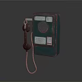 Vintage Green Wall Mounted Rotary Dial Telephone With Coin Slot Communication Digital Device