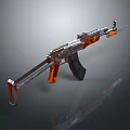 Modern Tactical Rifle With Orange And Black Accents And Metallic Body Design For Weapon Enthusiasts